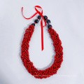 Woven 6-Stranded Lopa Necklace W/kukui Nuts